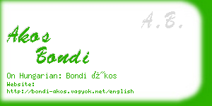 akos bondi business card